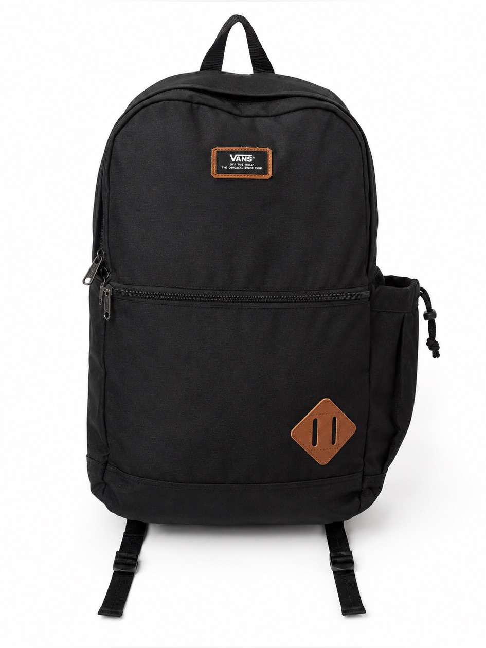 Vans Van Doren Black Canvas Backpack Classic Logo School Travel Bag